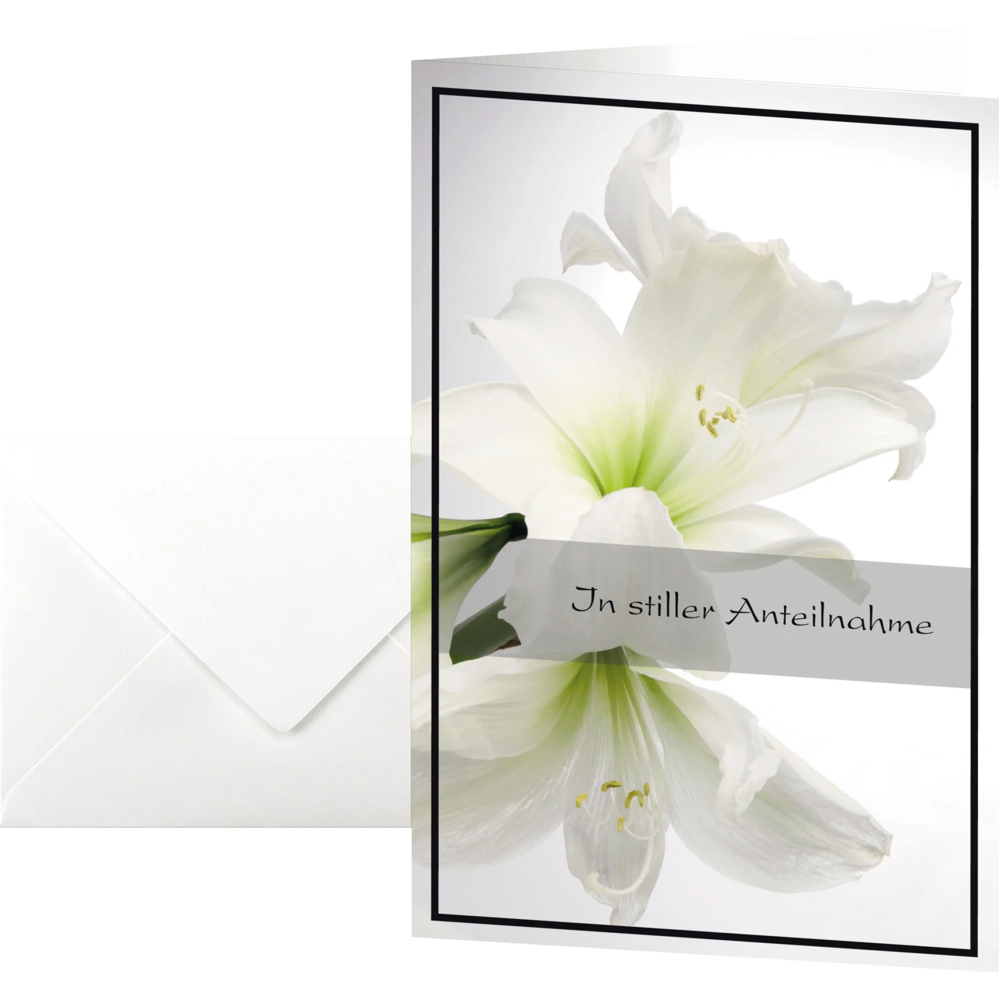 sigel Trauerkarte "Weiße Amaryllis", (B)115 x (H)170 mm (EAN: 4004360849770)