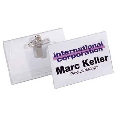 DURABLE Namensschild, mit Kombiklemme, 40 x 75 mm, transparent (EAN: 4005546801513)