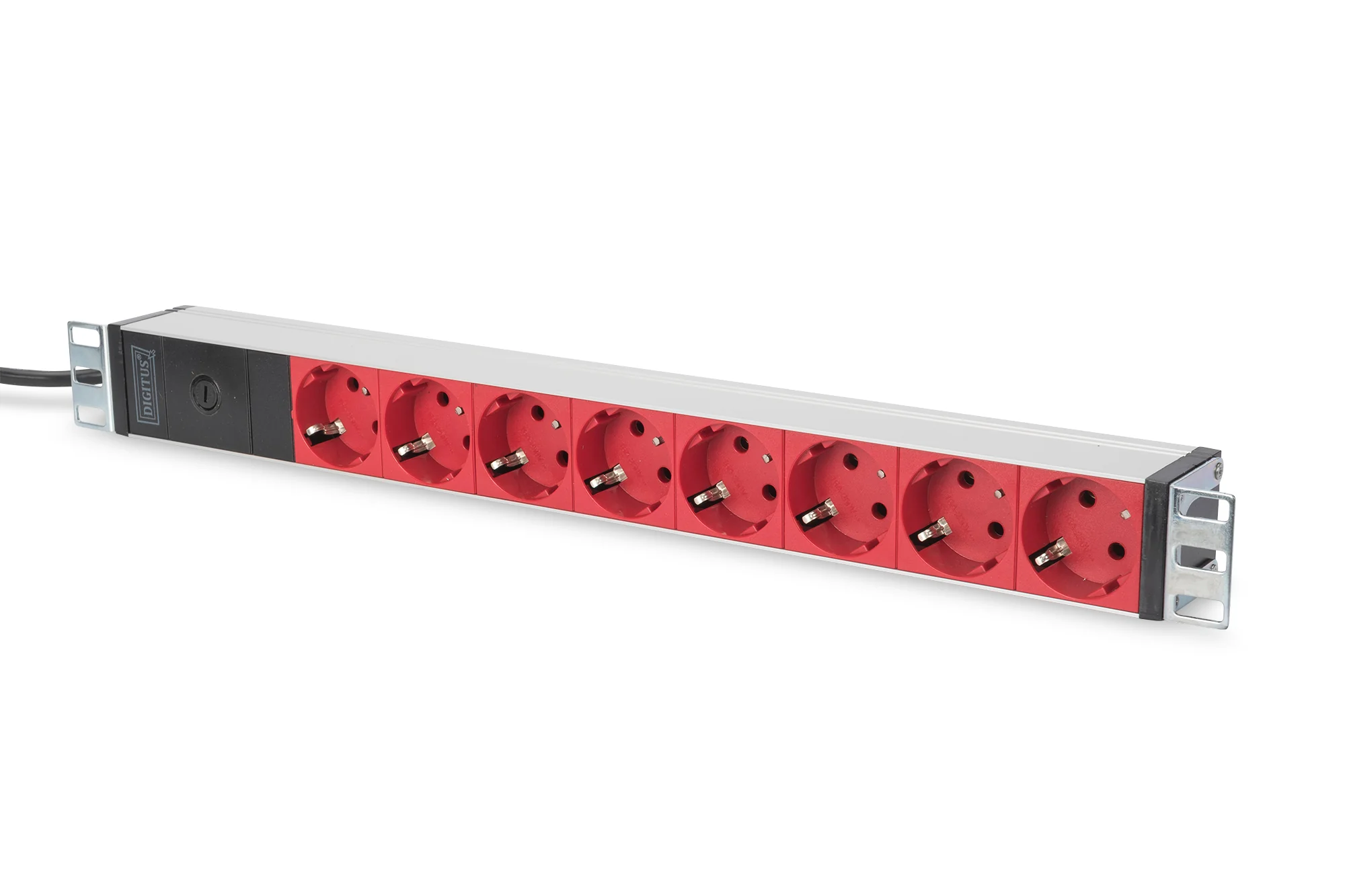 DIGITUS 19" Steckdosenleiste 8-fach, mit Vorsicherung, rot (EAN: 4016032369721)
