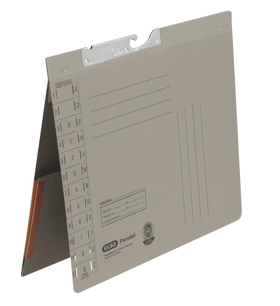 ELBA Pendelhefter mit Tasche, DIN A4, Manilakarton, grau (EAN: 4002030901506)