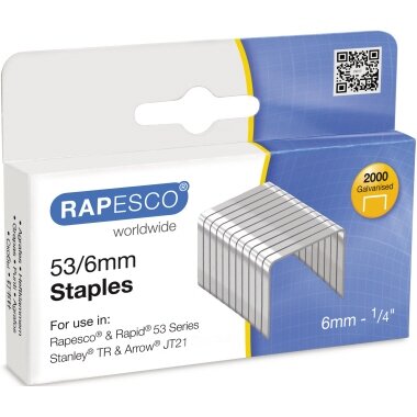 RAPESCO Heftklammern 53/6, verzinkt, 2.000 Stück (EAN: 5018505053235)