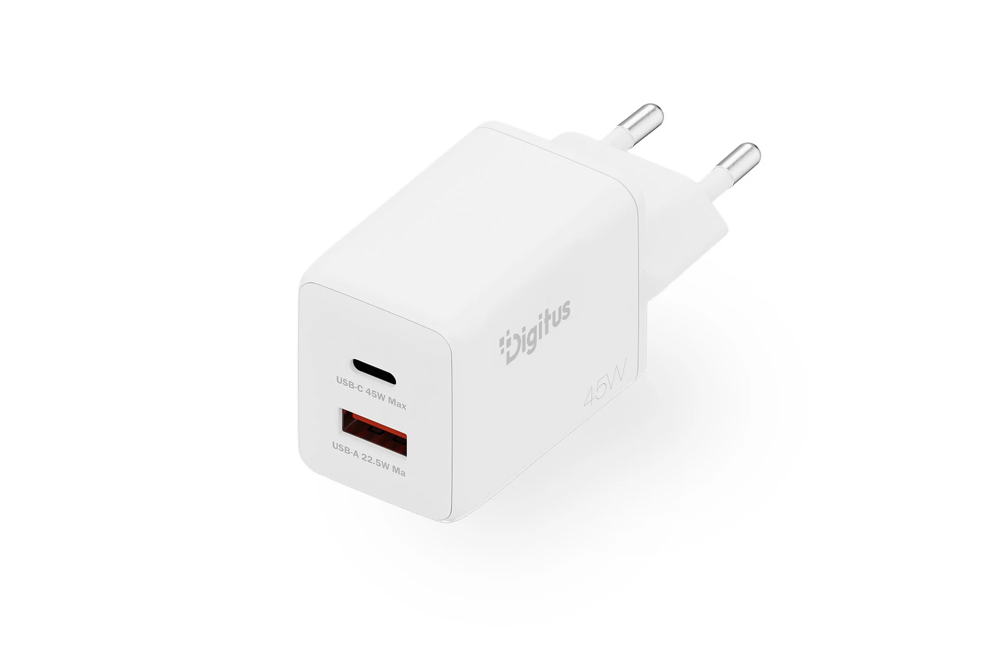 DIGITUS USB-Steckdosenadapter GaN Charger, 1x USB-C/1x USB-A (EAN: 4016032505822)