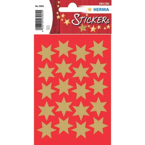 HERMA Weihnachts-Sticker DECOR "Sterne", 21 mm, gold (EAN: 4008705039055)