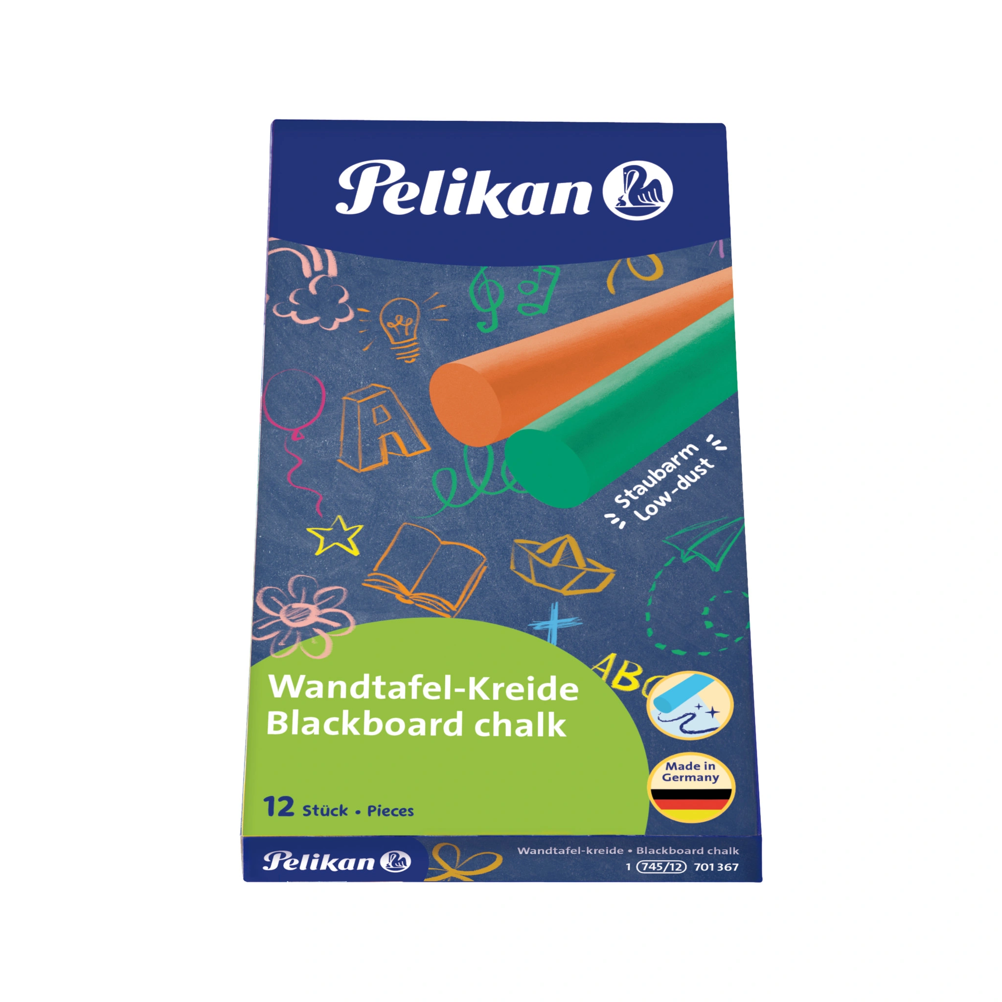 Pelikan Wandtafelkreide 745/12, farbig, Kartonetui (EAN: 4012700701367)
