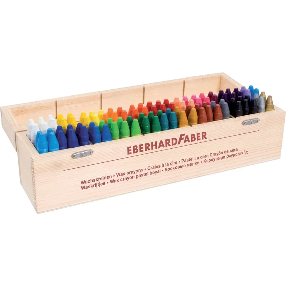 EBERHARD FABER Dreikant-Wachsmalkreide COLORI, 100er Holzbox (EAN: 4087205240208)