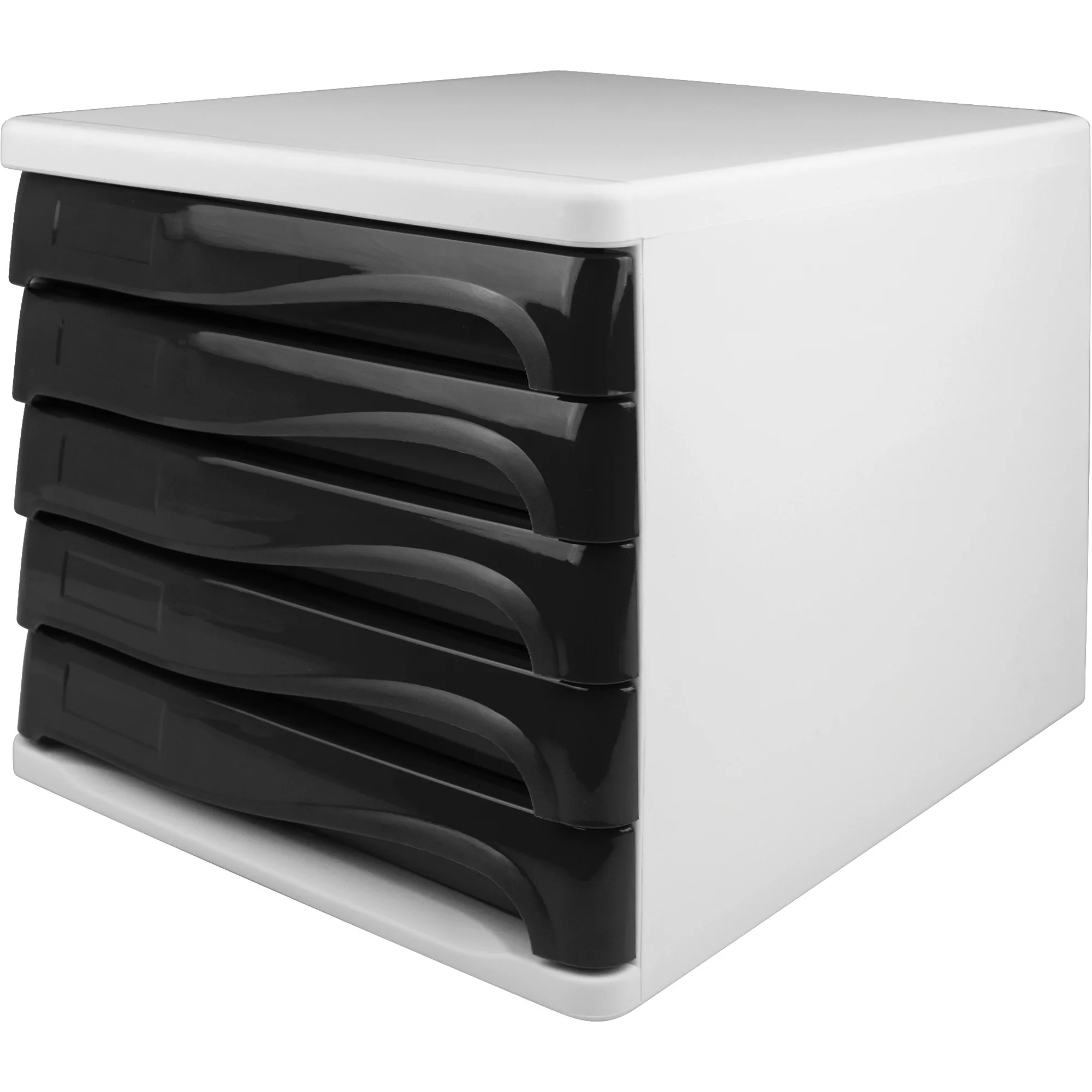 helit Schubladenbox "the wave", 5 Schübe, weiß/schwarz (EAN: 4012086079876)