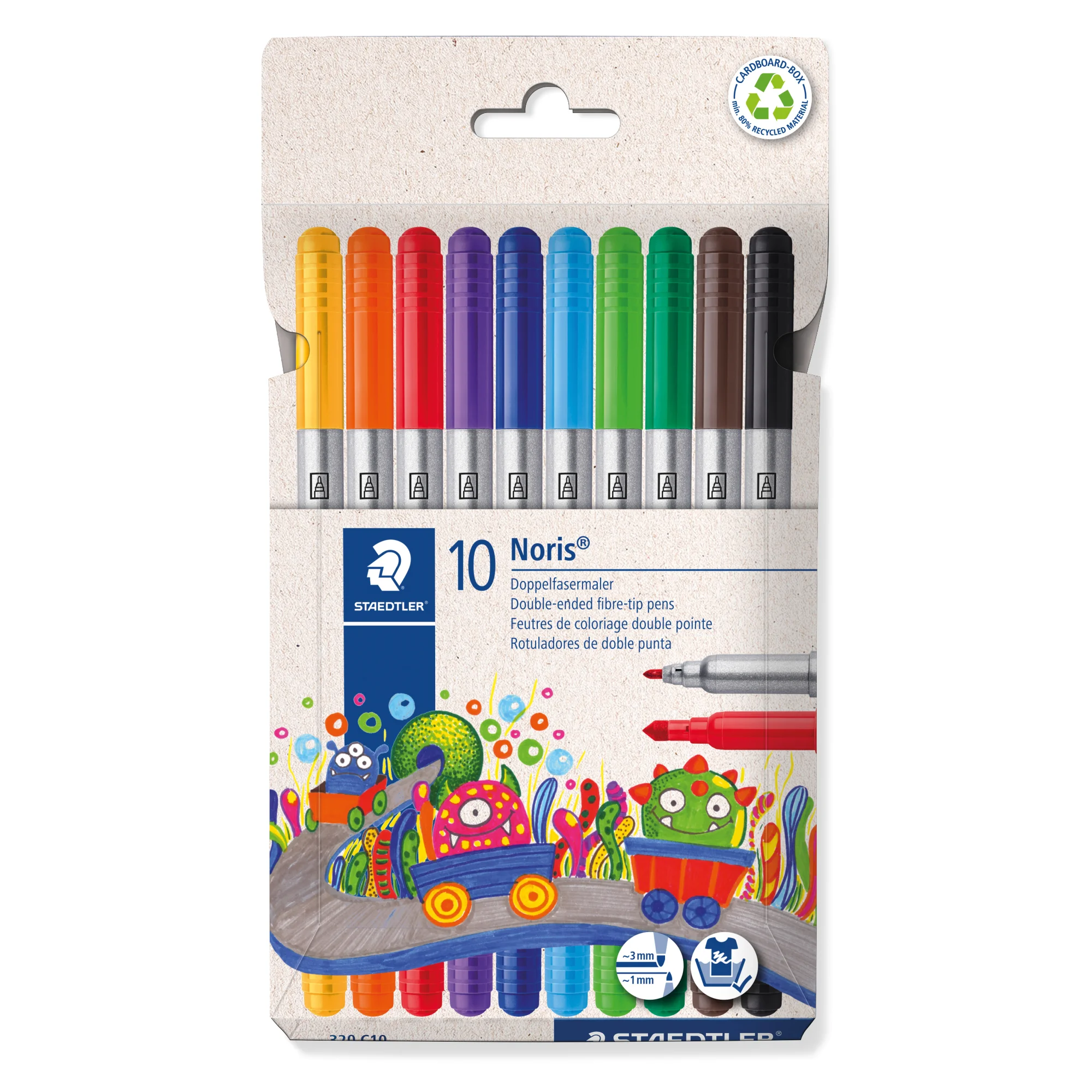 STAEDTLER Doppelfasermaler Noris, 10er Kartonetui (EAN: 4007817164426)