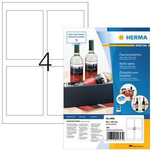HERMA Flaschen-Etiketten SPECIAL, 90 x 120 mm, weiß (EAN: 4008705046039)