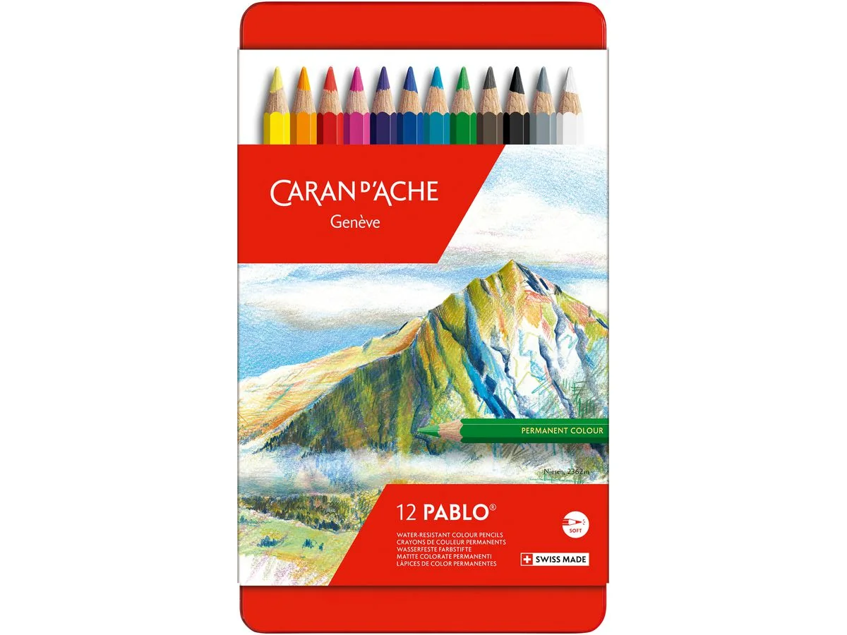 CARAN D'ACHE Buntstifte PABLO, 12er Metalletui (EAN: 7610186093128)