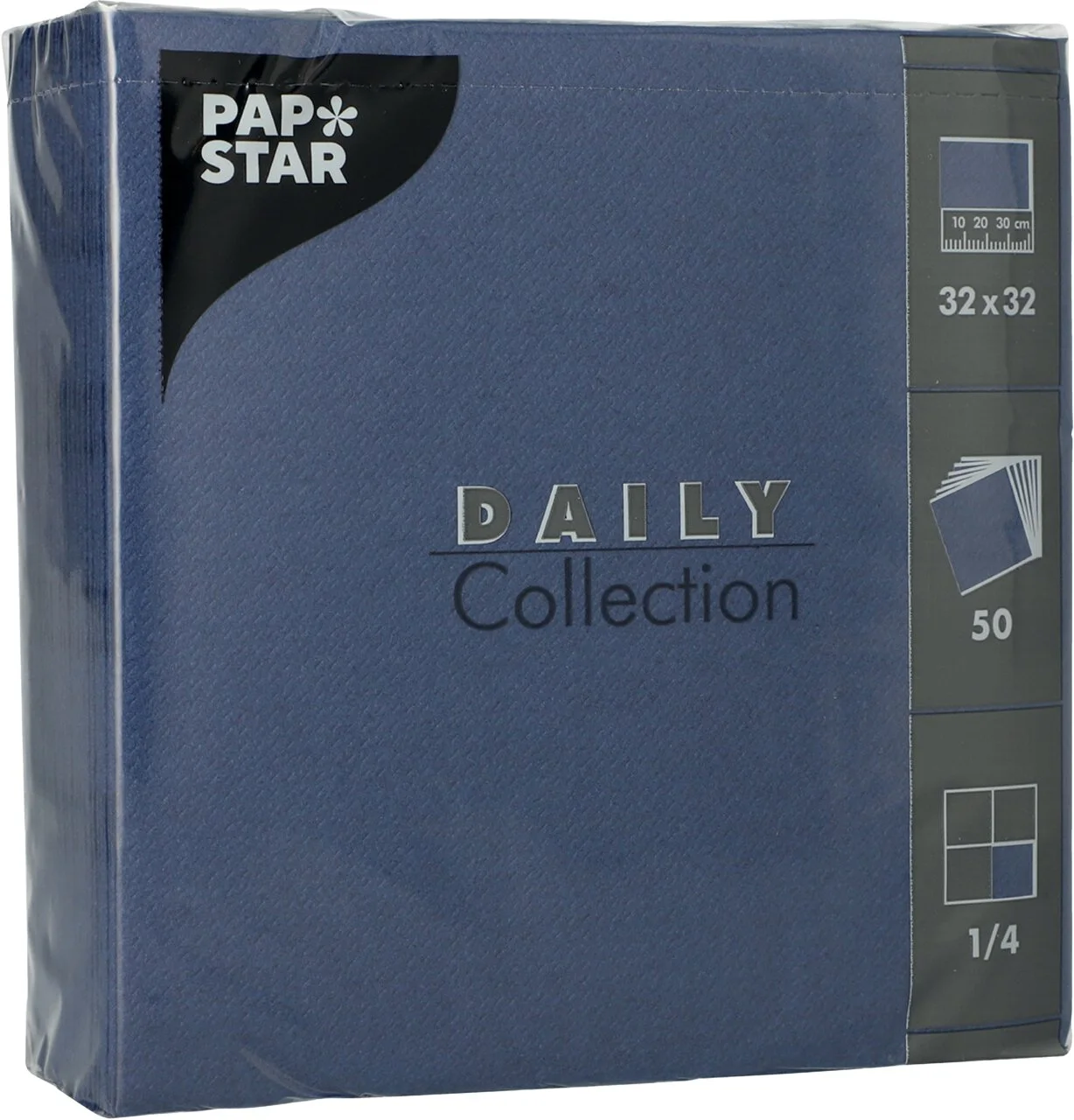 PAPSTAR Lunch-Servietten, 320 x 320 mm, 3-lagig, dunkelblau (EAN: 4002911896303)