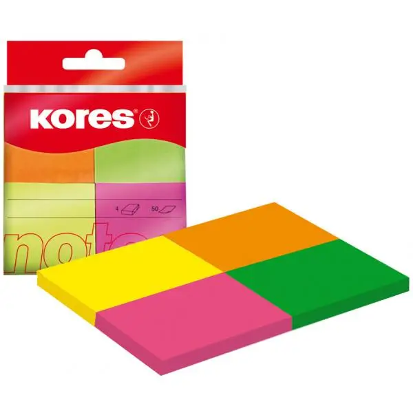 Kores Haftnotizen "Multicolour", 40 x 50 mm, Neonfarben (EAN: 9023800484505)