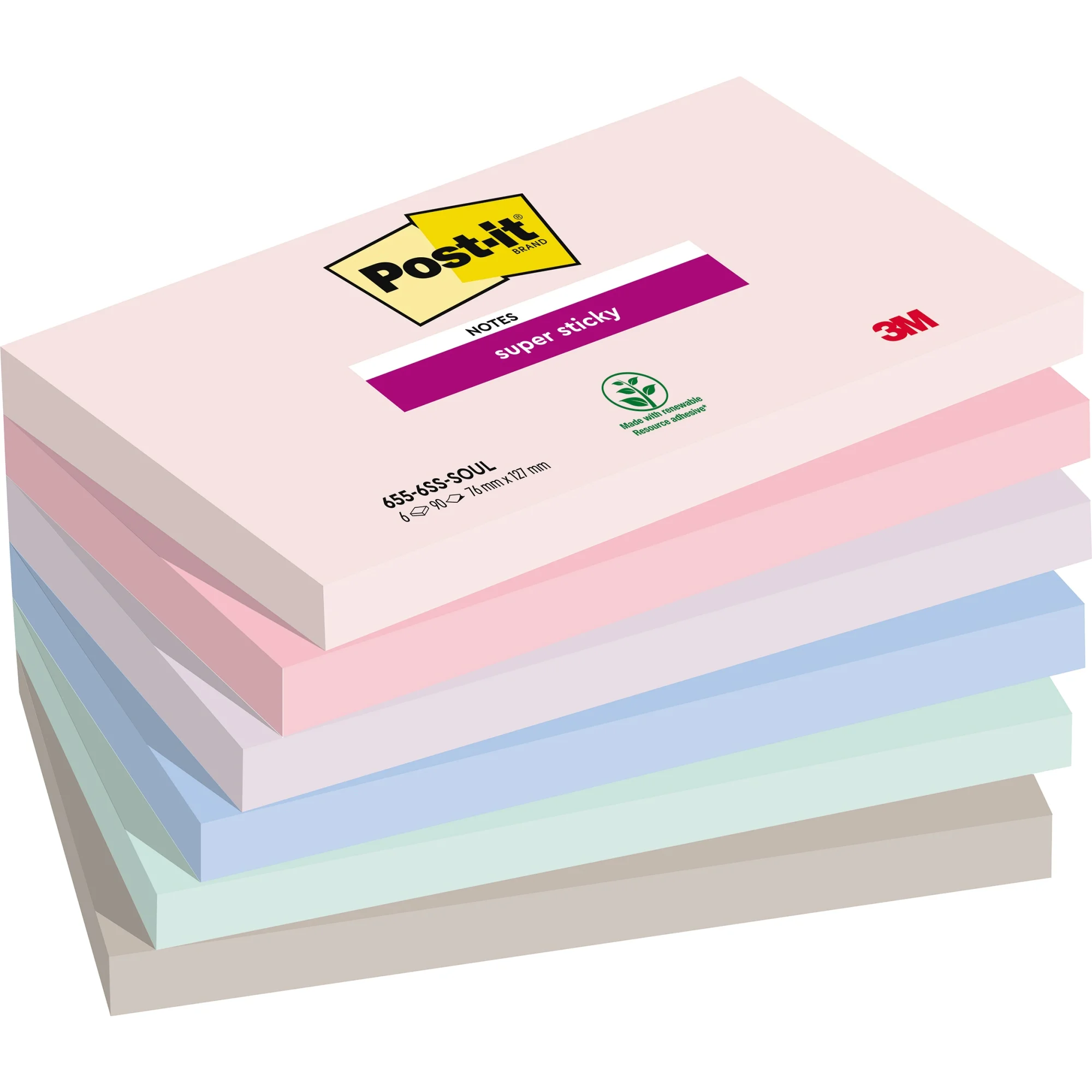 Post-it Haftnotizen super sticky notes, 127 x 76 mm, Soulful (EAN: 4054596926462)