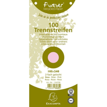 EXACOMPTA Trennstreifen Recycling, 105 x 240 mm, rosa (EAN: 3130630134350)
