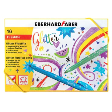 EBERHARD FABER Glitter-Fasermaler, 16er Geschenkkarton (EAN: 4087205510165)