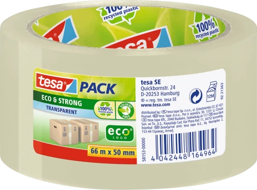 tesapack Verpackungsklebeband Eco & Strong, 50 mm x 66 m (EAN: 4042448164964)