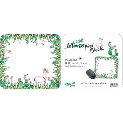 RNK Verlag Mousepad Block "Lama", 240 x 220 mm, 30 Blatt (EAN: 4002871466561)
