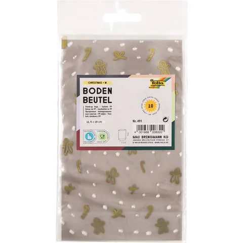 folia Weihnachts-Bodenbeutel, Maße: (B)115 x (H)190 mm, transparent (EAN: 4001868008302)