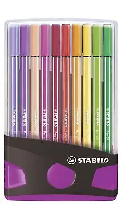 STABILO Fasermaler Pen 68, 20er ColorParade, grau/pink (EAN: 4006381551236)