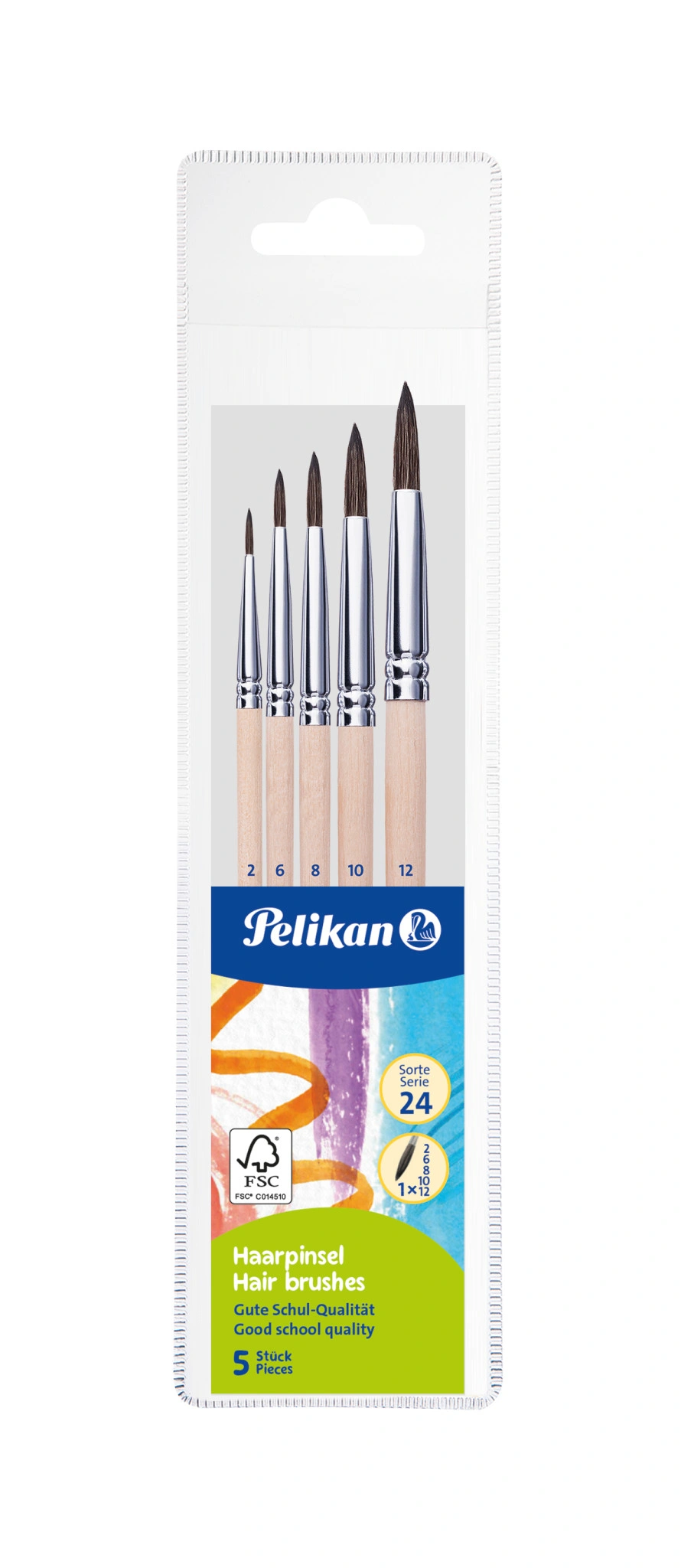 Pelikan Pinsel Starter-Set Haarpinsel, 5-teilig (EAN: 4012700701541)