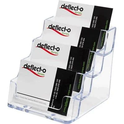 deflecto Visitenkartenhalter, 4 Fächer, glasklar (EAN: 0079916708416)