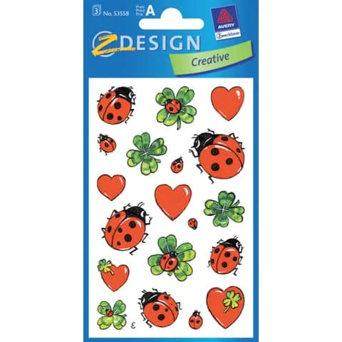 AVERY Zweckform Z-Design Sticker "Marienkäfer mit Klee- (EAN: 4004182535585)