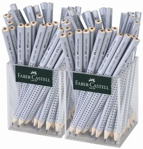 FABER-CASTELL Bleistift Jumbo GRIP silber, im Köcher (EAN: 4005401119654)