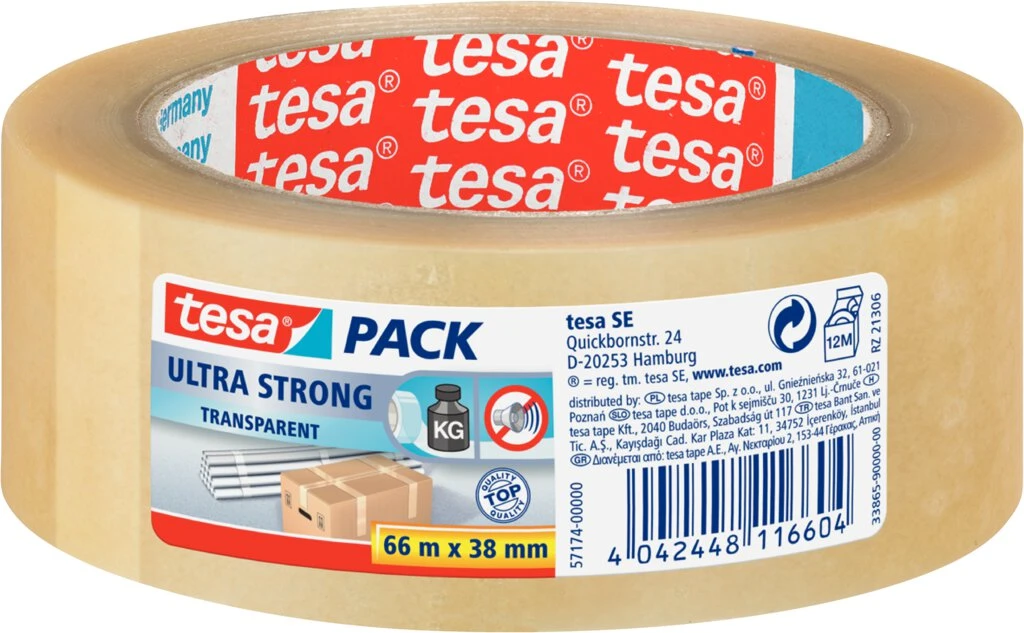 tesapack Verpackungsklebeband ULTRA STRONG, 38 mm x 66 m (EAN: 4042448116604)