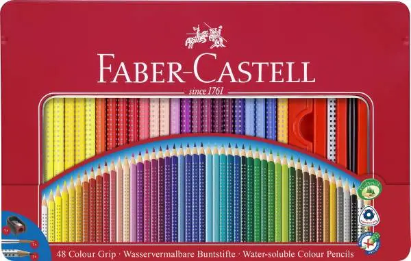 FABER-CASTELL Dreikant-Buntstifte Colour GRIP, 48er Etui (EAN: 4005401124481)