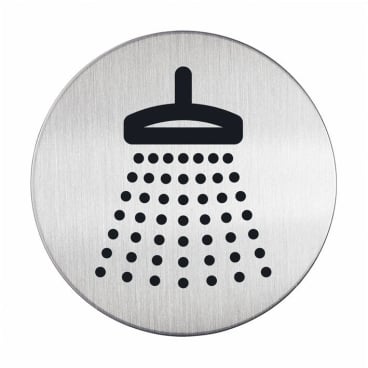 DURABLE Piktogramm "Dusche", Durchmesser: 83 mm, silber (EAN: 4005546403144)