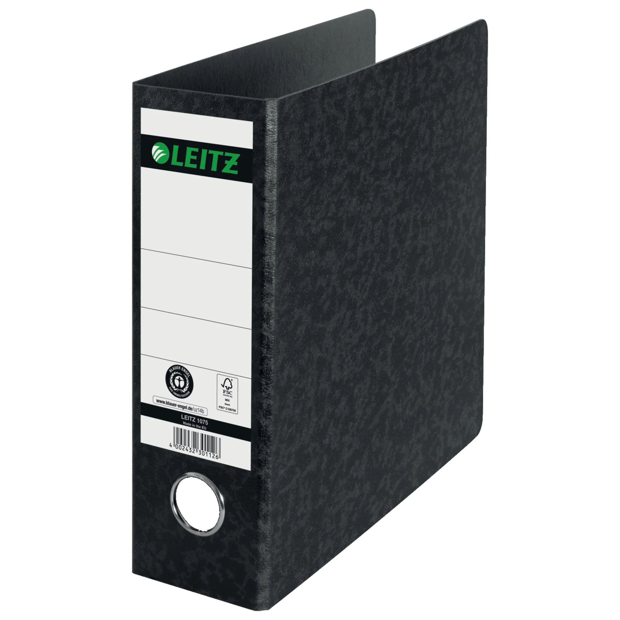 LEITZ Hartpappe-Ordner, 180 Grad, DIN A5, 77 mm, schwarz (EAN: 4002432301126)