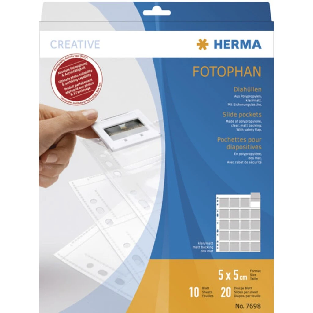 HERMA Diahüllen für Kleinbilddias 5 x 5 cm, klar/matt (EAN: 4008705076982)
