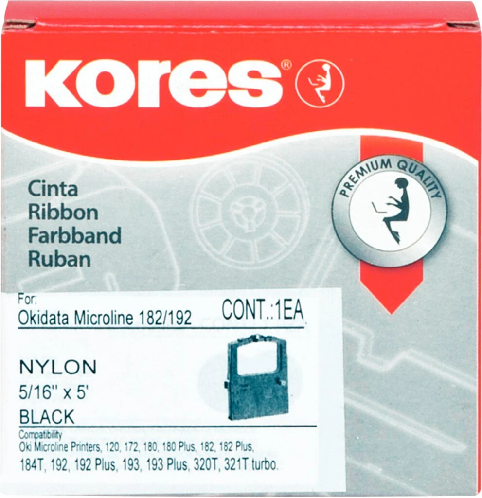 Kores Farbband für OKI ML 182/390, Nylon, schwarz (EAN: 4045257940910)