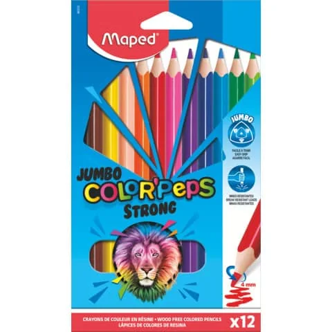Maped Dreikant-Buntstift JUMBO COLOR'PEPS STRONG, 12er Etui (EAN: 3154148633129)