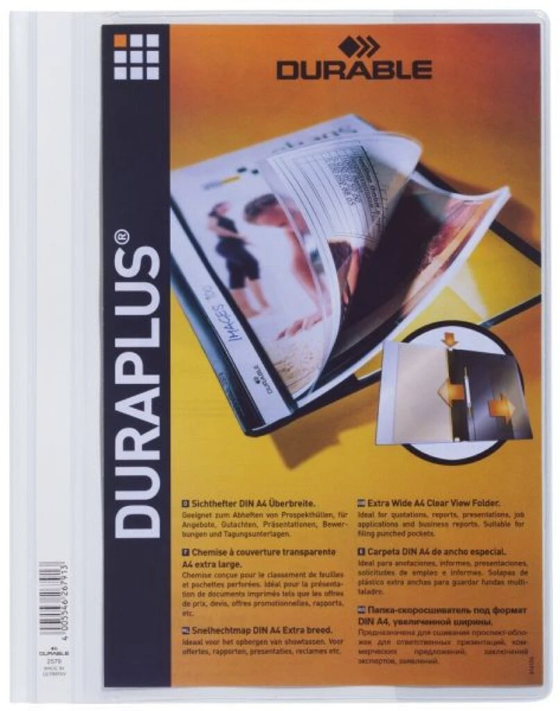 DURABLE Schnellhefter DURAPLUS, DIN A4, weiß, überbreit (EAN: 4005546267913)