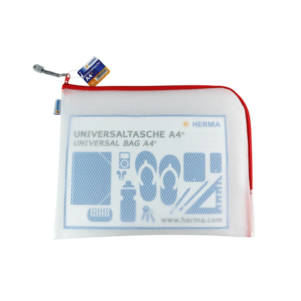 HERMA Reißverschlusstasche "Mesh Bags", DIN A4, rot (EAN: 4008705200141)