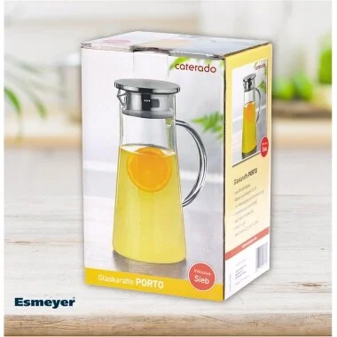 Esmeyer Glaskaraffe PORTO, mit Griff, 1,0 Liter, Transparent (EAN: 4007796057658)