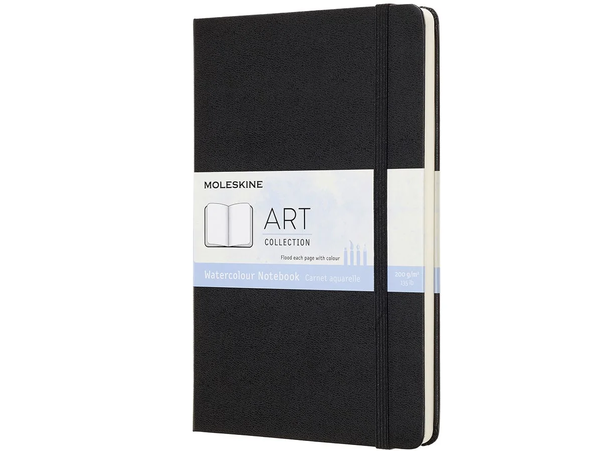 MOLESKINE Aquarellnotizbuch, L/A5, 200g/qm, Hardcover, sw, schwarz (EAN: 8058341715635)