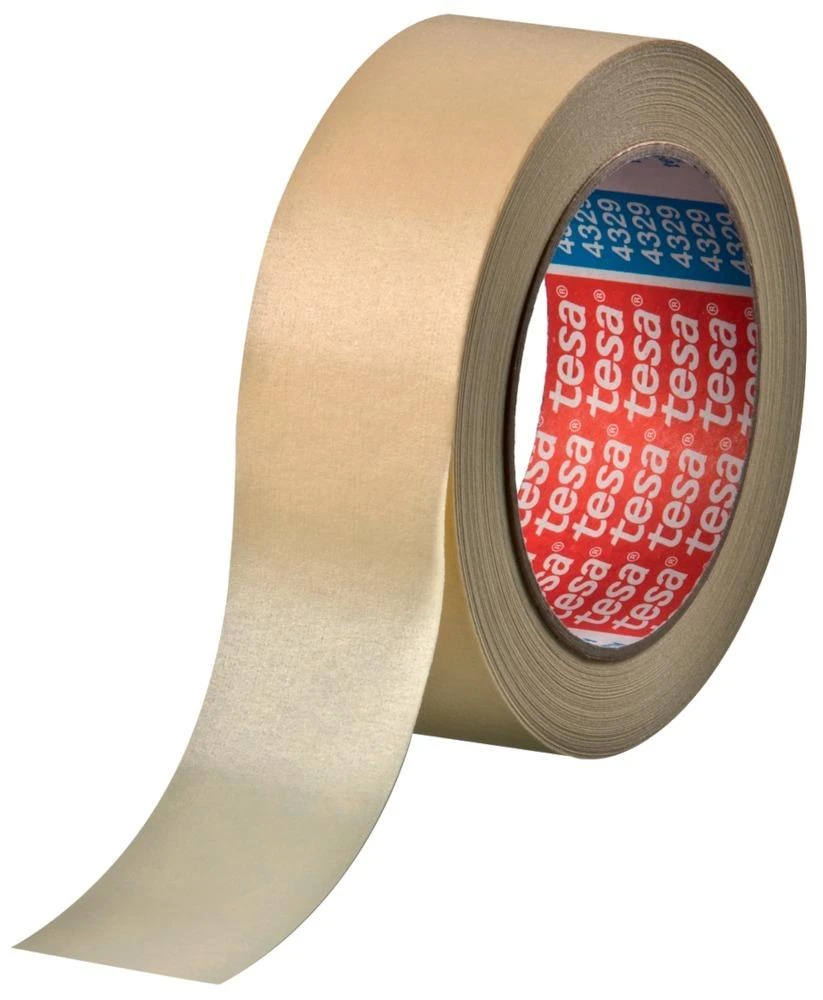 tesa Maler Krepp 4329 Papierabdeckband, 30 mm x 50 m, pastellgelb (EAN: 4005800208492)