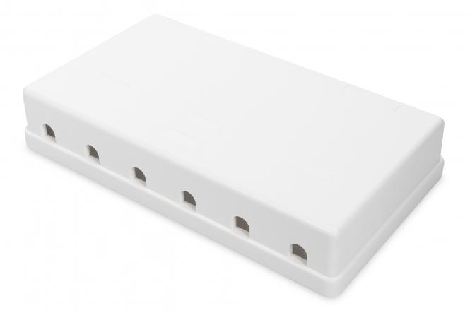 DIGITUS Aufputzbox für Keystone Module, 6 x RJ45, reinweiß (EAN: 4016032259411)
