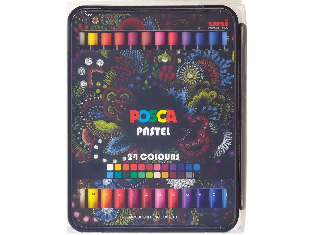 POSCA Wachsmalstift PASTEL KPA100, 24er Etui (EAN: 4902778239032)