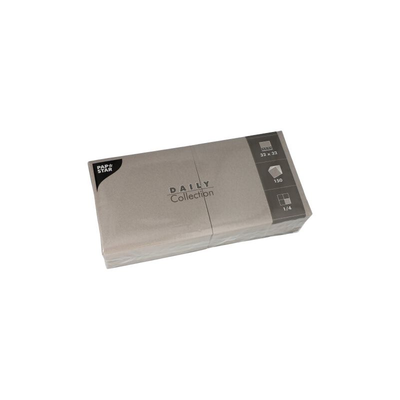 PAPSTAR Lunch-Servietten, 320 x 320 mm, 3-lagig, grau (EAN: 4002911481196)
