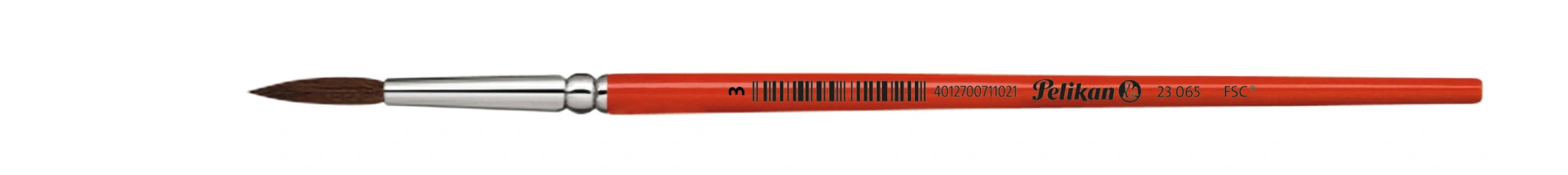 Pelikan Haarpinsel Sorte 23, Gr. 3, stumpfer Holzstiel, orange (EAN: 4012700711021)