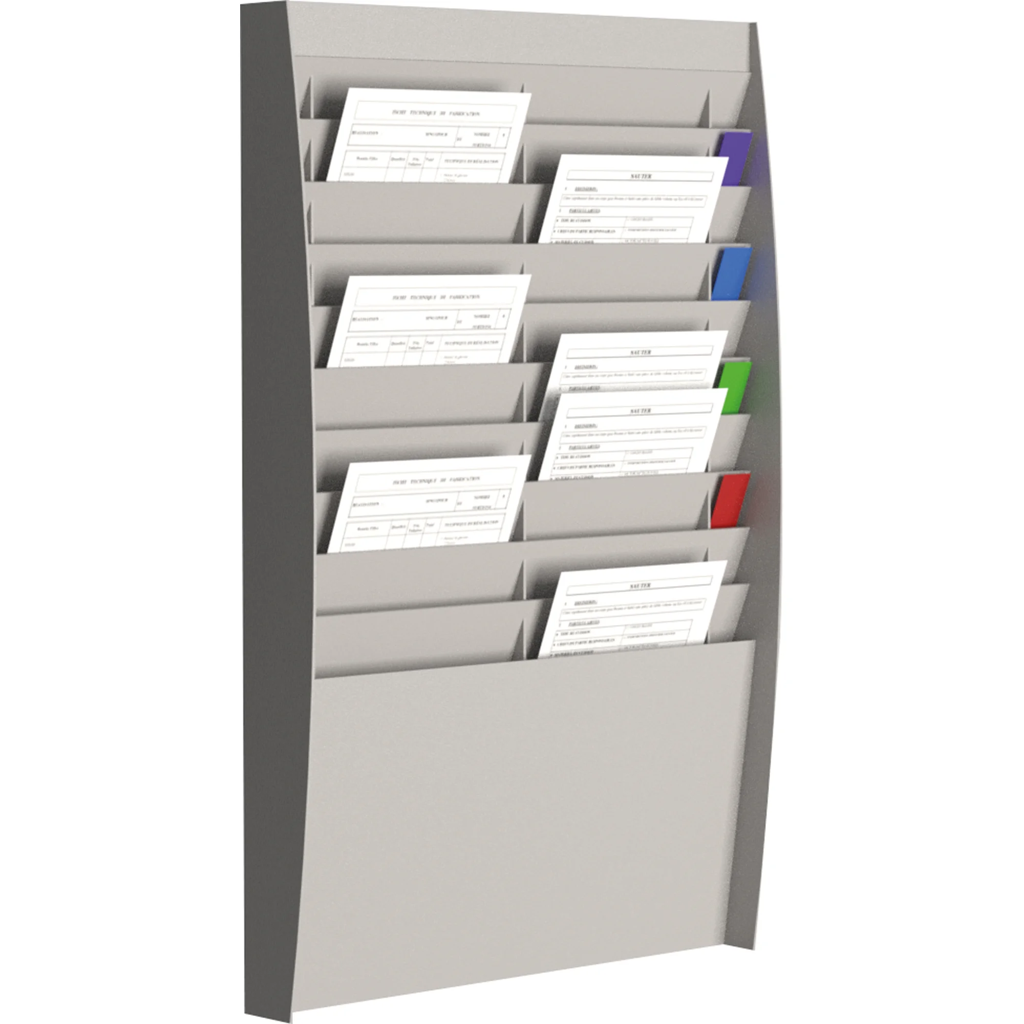 PAPERFLOW Wand-Sortiertafel, 20 Fächer, A4 hoch, grau (EAN: 3660141170207)