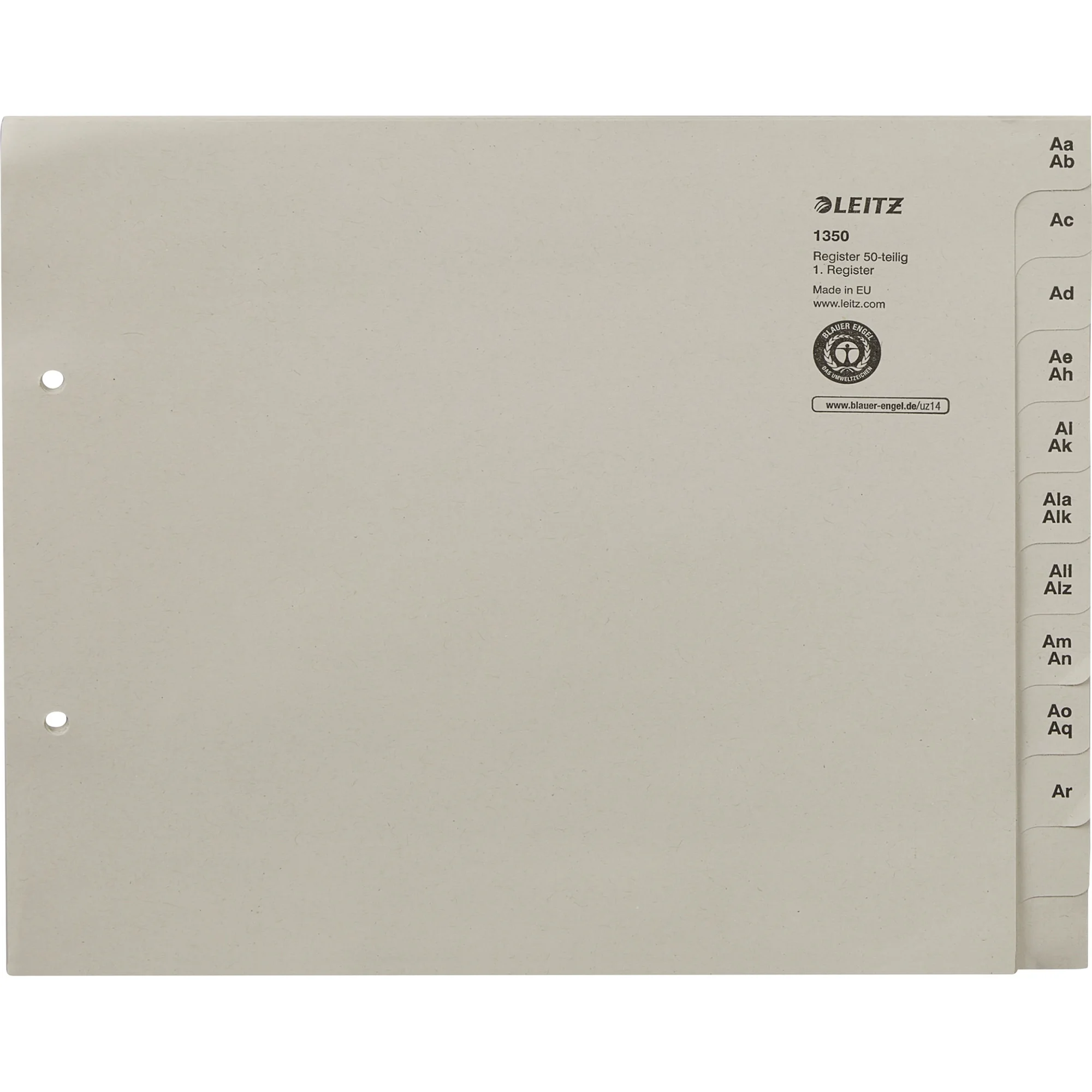 LEITZ Tauenpapier-Register, A-Z, für 50 Ordner, grau (EAN: 4002432328543)