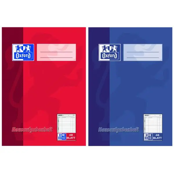 Oxford Hausaufgabenheft, DIN A5, 48 Blatt, farbig sortiert (EAN: 4006144964501)