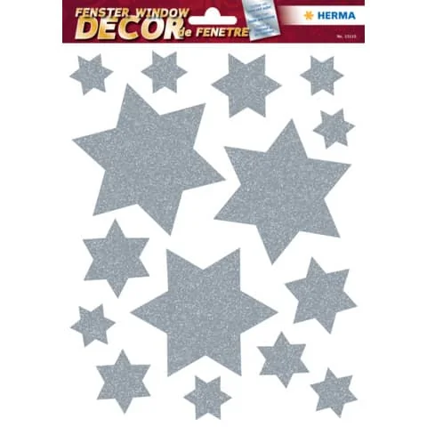 HERMA Weihnachts-Fensterbild "Sterne", silber (EAN: 4008705151108)