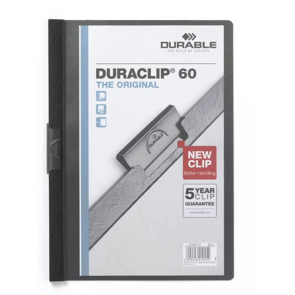 DURABLE Klemmhefter DURACLIP ORIGINAL 60, DIN A4, schwarz (EAN: 4005546224039)