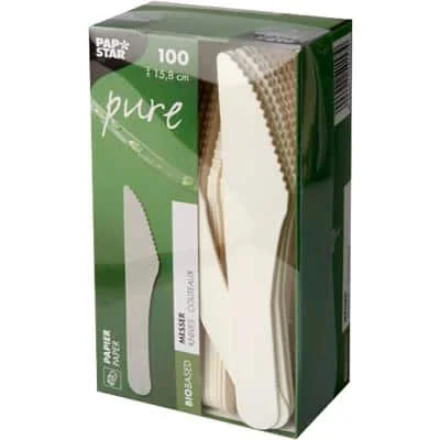 PAPSTAR Papier-Messer "pure", Länge: 158 mm, weiß, 100er (EAN: 4002911541579)