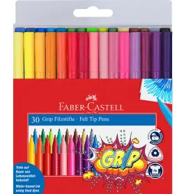 FABER-CASTELL Fasermaler GRIP COLOUR MARKER, 30er Etui (EAN: 4005401553359)