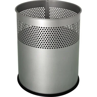 helit Stahl-Papierkorb "the dot", 15 Liter, alu-grau (EAN: 4012086010435)